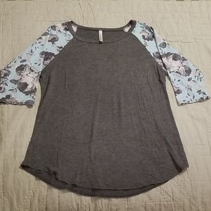 Cool Melon raglan sleeve tshirt grey with blue L